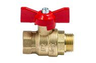 Кран шаровый  20(3/4) F/M PN 40 бабочка крас п 8/64 шт вес 242 г BV.514.05 MVI Premium